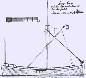 Seitenriss der 1807 gebauten ersten Eiderlotsengaliot