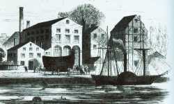  Der "Brandtaucher" wird am 18.Dezember 1850 aus der Maschinenfabrik von Schweffel & Howaldt in Kiel auf der Rosenwiese am Eisenbahndamm zu Wasser gebracht