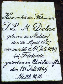 Alle Gräber auf dem Gottesacker von Chritiansfeld sind erhalten. So finden sich dort auch die Opfer der Kämpfe der Schleswig-Holsteinischen Erhebung 