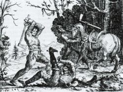 Bauernrache - Szenen aus dem Soldatenleben. Auch wenn das Bild von Hans Ulrich Franck von 1643 nicht aus Schleswig und Holstein stammt, illustriert es doch die auch hier verbreitete Verbitterung der Bauern gegen die Söldnerheere, die im Dreißigjährigen Krieg "aus dem Land lebten"