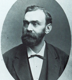 Alfred Bernhard Nobel auf einem Portrait von 1880