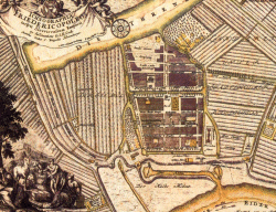 Plan von Friedrichstadt. Kolorierter Kupferstich von G. J. E. Coch. 