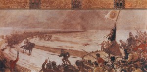Gemälde der Schlacht bei Hemmingstedt von Max Koch, 1910
