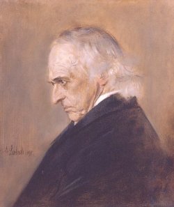 Resignation am Lebensende: Portrait Mommsens gemalt 1897 von Franz Lenbach (1836 - 1904)