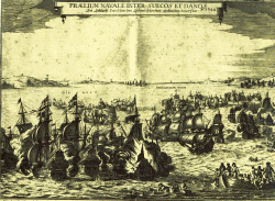 Die entscheidende Seeschlacht auf der „Colberger Heyde“ 1644 Kupferstich eines unbekannten Meisters 
