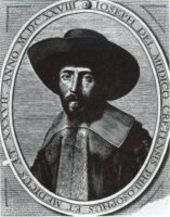 Abbildung von 1629 des Joseph Salomo Delmedigo. Der sephardische Arzt, Philosoph, Mathematiker, Astronom, Naturwissenschaftler und Rabbiner verbrachte drei Jahre seines bewegten Lebens (1625 - 1628) in Glückstadt
