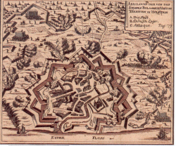Die Festung Tönning während der Belagerung im Nordischen Krieg 1700