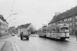 Die Kieler Straßenbahn 1972 in Ellerbek auf dem Ostufer