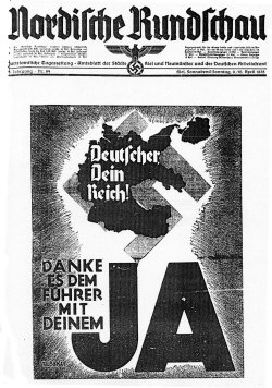  Mit der „neuen Landkarte“ warb die ‚Nordische Rundschau“ am Sonnabend vor der Abstimmung für das „Ja“ zum „Anschluß“ Österreichs 
